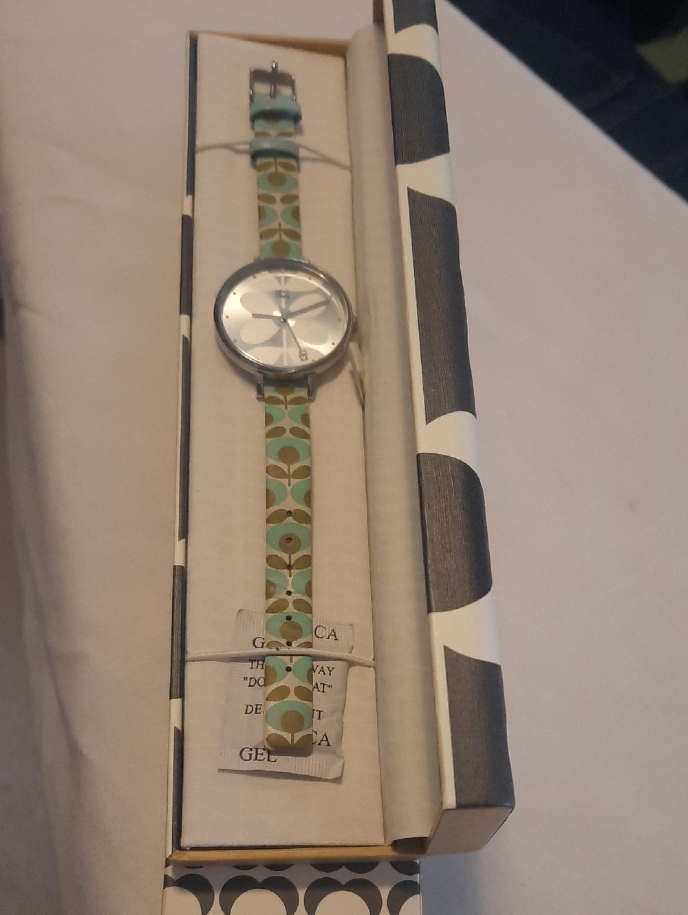 Orla Kiely Mint Green and Cream Stem Pattern Women's Watch